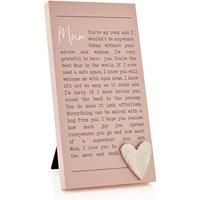 "Mum" Sentimental Moments Message Plaque Freestanding Or Hanging Gift MO108 MO108