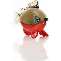 Objets d'art Objets D'art Miniature Glass Figurine - Grey & Orange Fish