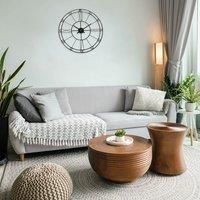 Hometime Black Metal Cut-Out Wall Clock