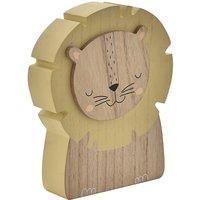 Children/'s Lion Shaped Wooden Money Box with Window (Not Personalised)