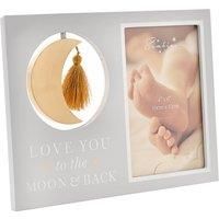 Wood & Metal Moon Frame "Love You" 4x6