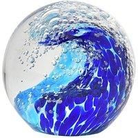 Blue Ocean Wave Paperweight Figurine Blown Glass Sphere Ornament Objets D'Art
