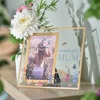 Floral Glass Photo Frame 4" x 6" with Gold Edge - Choose Design