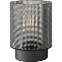 Battery Operated Textured Glass Lamp With Silver Base