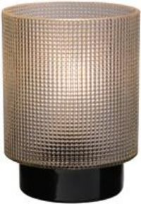 Battery Operated Textured Glass Lamp With Black Base