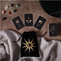 Hocus Pocus Halloween Tarot Cards & Crystal Set in a Velvet Pouch