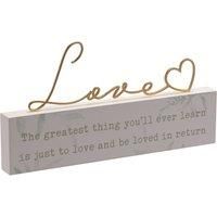 Love Story Sentiment Mantel Plaque - /'To Love and Be Loved/' - Botanical Heartfelt Plaque Wedding Gift Idea