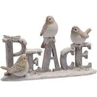 The Seasonal Gift Co. Peace Figurine With Robins, White