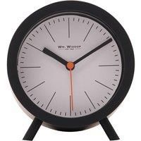 Wm.Widdop Round Alarm Clock Sweep Movement with Feet - Black
