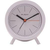 Wm.Widdop Round Alarm Clock Sweep Movement with Feet - White