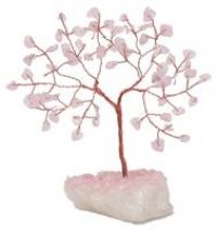 Mini Gemstone Tree Ornament 13cm - Rose Quartz