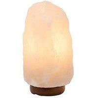 Hestia Himalayan Rock Salt Lamp With Wooden Base - White