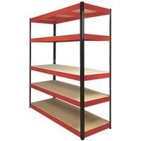 5 Tier Powder Coated Steel Garage Shelving Unit Boltless Racking 180cm 250kg UDL