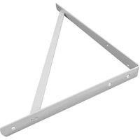 2PC Heavy Duty Industrial Rustic Shelf Bracket Steel Metal White Finish