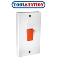 Crabtree DP Cooker Switch 45A 2 Gang Upright