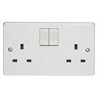 2G SP SWITCHED SOCKET TWIN EARTH 4306 By CRABTREE