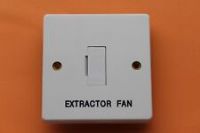 Crabtree Capital4828 white 13A DP fused connection unit marked "EXTRACTOR FAN"