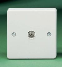 Crabtree 1 Gang 1 Way Direct Connection Coaxial Socket White.
