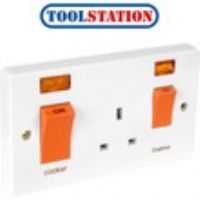 Crabtree 45A Cooker Unit 45A DP Switch & 13A Socket Neon