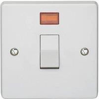 Crabtree Capital 20A 1-Gang DP Control Switch White with Neon (66137)