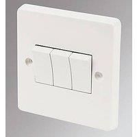 Crabtree Capital 10AX 3-Gang 2-Way Light Switch White (96352)