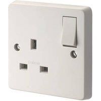 Crabtree Capital 13A 1-Gang DP Switched Plug Socket White (57089)