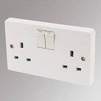 Crabtree Capital 13A 2-Gang DP Switched Plug Socket White (38040)