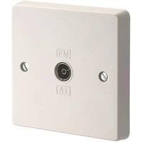 Crabtree Capital 1-Gang Coaxial TV / FM Socket White (62472)