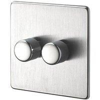 Crabtree Platinum 2-Gang 2-Way Dimmer Switch Satin Chrome (85223)