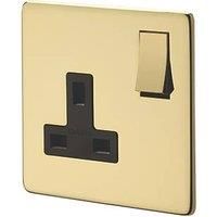 crabtree single gang socket brass.