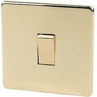 Crabtree Platinum 10AX 1-Gang 2-Way Light Switch Polished Brass (24681)