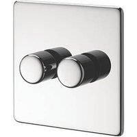 Crabtree Platinum 2-Gang 2-Way Dimmer Switch Polished Chrome (50618)