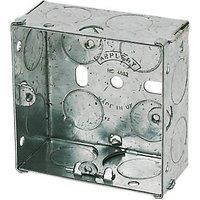 4x Appleby 1-Gang Galvanised Steel Back Boxes 25mm