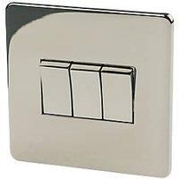 Crabtree Platinum 10AX 3-Gang 2-Way Light Switch Black Nickel (74133)