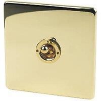 Crabtree Platinum 10AX 1-Gang 2-Way Toggle Switch Polished Brass (73973)