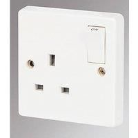 Crabtree Capital 13A 1-Gang SP Switched Plug Socket White (81793)