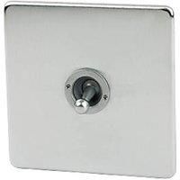 Crabtree Platinum 10AX 1-Gang 2-Way Toggle Switch Satin Chrome (37703)