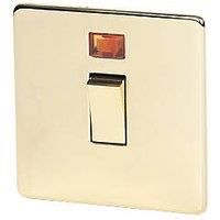 Crabtree Platinum 20A 1-Gang DP Control Switch Polished Brass with Neon (82166)