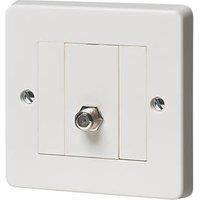 Crabtree Capital 1-Gang F-Type Satellite Socket White with Colour-Matched Inserts (44014)