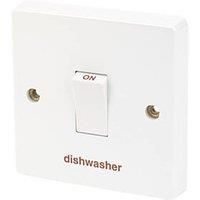 Crabtree Capital 20A 1-Gang DP Dishwasher Switch White (4345J)