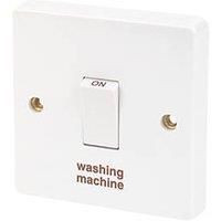 Crabtree Capital 20A 1-Gang DP Washing Machine Switch White (9607J)