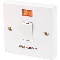 Crabtree Capital 20A 1-Gang DP Dishwasher Switch White with Neon (9010J)