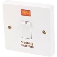 Crabtree Capital 20A 1-Gang DP Washing Machine Switch White with Neon (5597J)