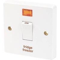 Crabtree Capital 20A 1-Gang DP Fridge Freezer Switch White with Neon (4412J)