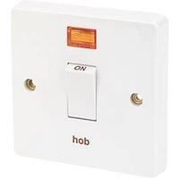 Crabtree Capital 20A 1-Gang DP Hob Switch White with Neon (9718J)