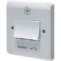 Crabtree Instinct 10A 1-Gang 3-Pole Fan Isolator Switch White (399HV)