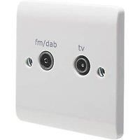 Crabtree Instinct 1-Gang Duplex Multimedia Socket White (346HV)