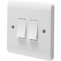 Crabtree Instinct 10AX 2-Gang 2-Way Light Switch White (972HV)