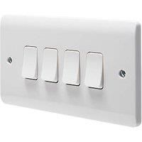 Crabtree Instinct 10AX 4-Gang 2-Way Light Switch White (593HV)