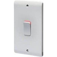 Crabtree Instinct 50A 2-Gang DP Control Switch White with LED (518HV)
